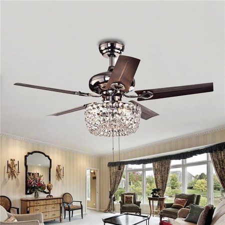 WAREHOUSE OF TIFFANY Warehouse of Tiffany CFL-8110 43 in. Angel 3-Light Indoor Hand Pull Chain Ceiling Fan; Brown CFL-8110
